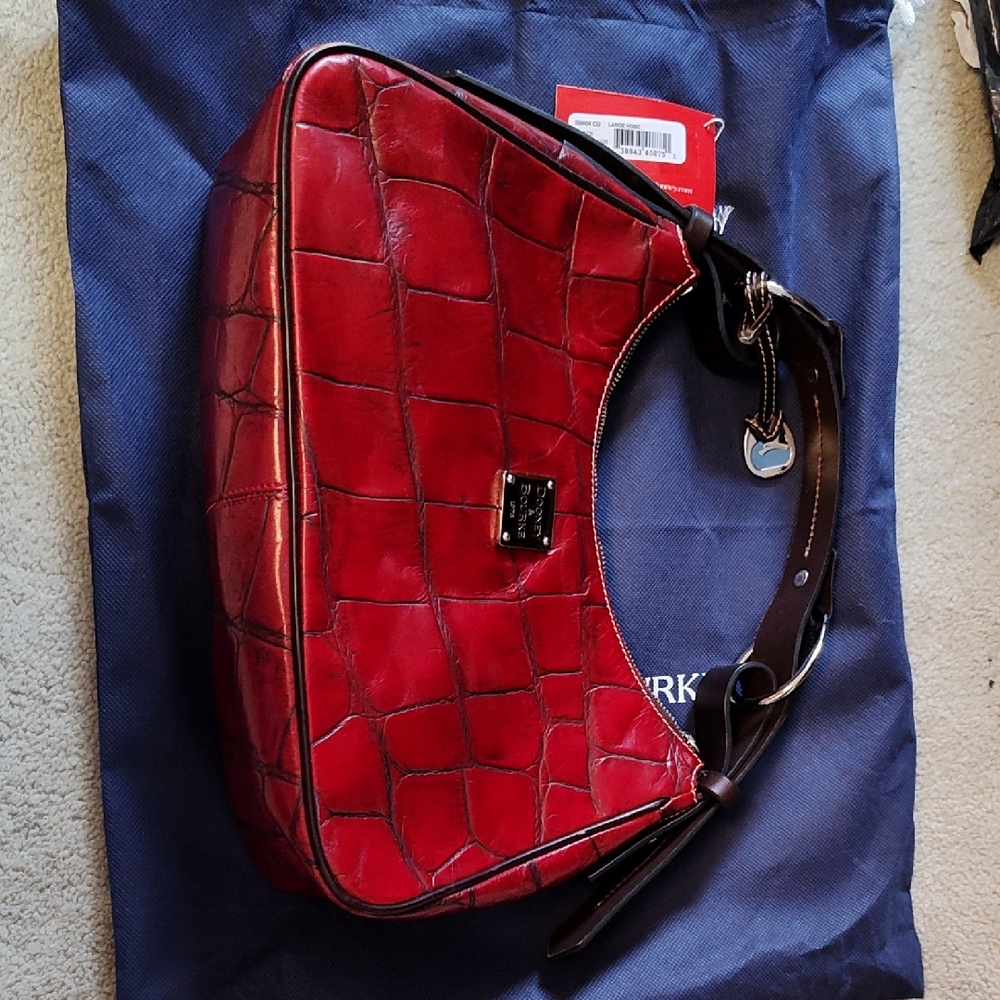 Brand New Dooney & Bourke Crimson Red Large Hobo Purse